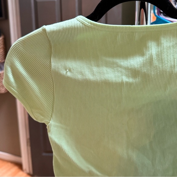 Wild Fable Green Ribbed Crop Top - Picture 6 of 7